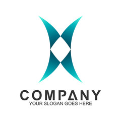 abstract letter H logo design