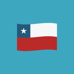 Chile flag icon in flat design