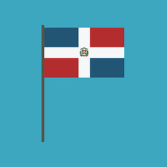 Dominican Republic flag icon in flat design