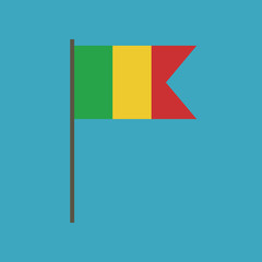 Mali flag icon in flat design