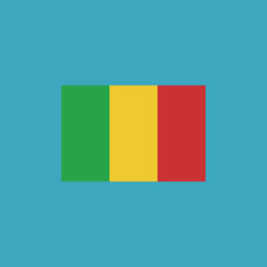 Mali flag icon in flat design