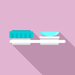 Contact len stand icon. Flat illustration of contact len stand vector icon for web design
