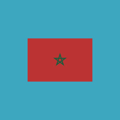 Morocco flag icon in flat design