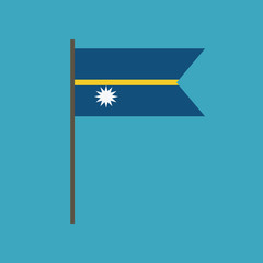Nauru flag icon in flat design