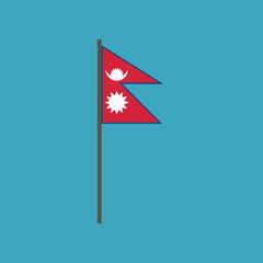 Nepal flag icon in flat design
