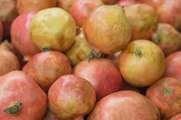 pomegranates fruit in supermarket