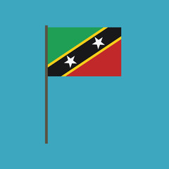 Saint Kitts and Nevis flag icon in flat design