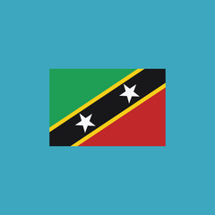 Saint Kitts and Nevis flag icon in flat design