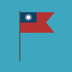 Taiwan flag icon in flat design