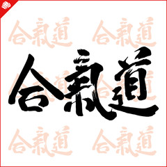 Japanes kanji calligraphy hieroglyph. Aikido.