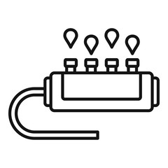 Water drop sprinkler icon. Outline water drop sprinkler vector icon for web design isolated on white background