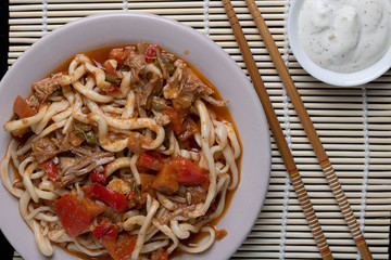 asian noodles ready to eat, top