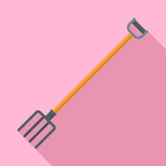 Garden pitchfork icon. Flat illustration of garden pitchfork vector icon for web design