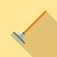 Garden rake icon. Flat illustration of garden rake vector icon for web design