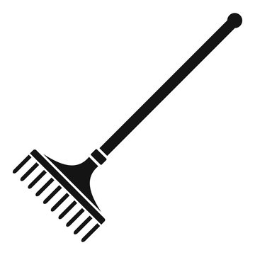 Garden rake icon. Simple illustration of garden rake vector icon for web design isolated on white background