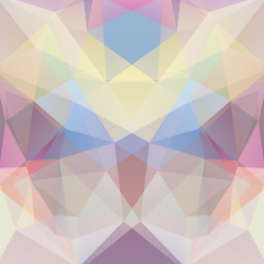 Abstract mosaic background. Triangle geometric background. Design elements. Vector illustration. Yellow, beige, blue colors.