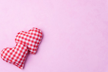valentines day greeting card, handcrafted heart shaped decorations, love, surprise, celebration concept