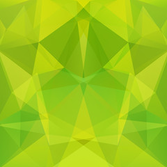 Geometric pattern, polygon triangles vector background in green, yellow  tones. Illustration pattern