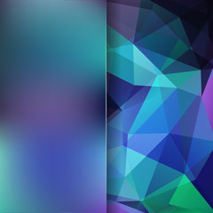Abstract polygonal vector background. Dark geometric vector illustration. Creative design template. Abstract vector background for use in design. Blue, green, black colors.