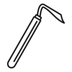 Hoof pick icon. Outline hoof pick vector icon for web design isolated on white background