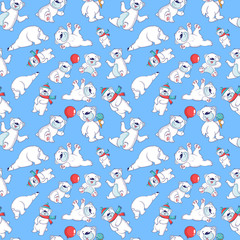 Bear pattern seamless. Cartoon of bear vector pattern seamless for web, poster and wrapping paper