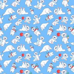 Bear pattern seamless. Cartoon of bear vector pattern seamless for web, poster and wrapping paper