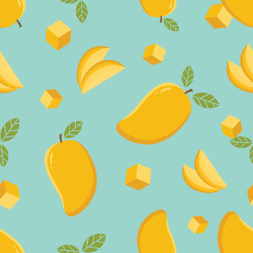 Mango seamless pattern. Mango seamless pattern background.Mango fruit graphic color seamless pattern