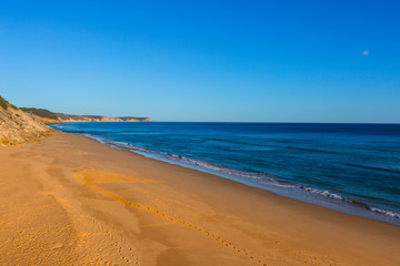 Golden sandy beach in the Algarve, Portugal