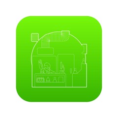 Chemist working in laboratory concept. Outline illustration of chemist working in laboratory vector concept for web