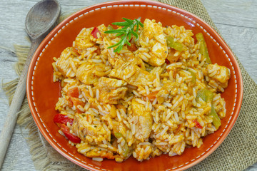 poulet et riz à la provençale