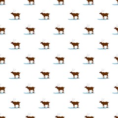 Alaska deer pattern seamless vector repeat for any web design