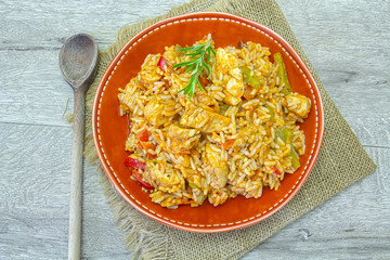 poulet et riz à la provençale