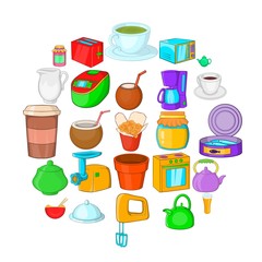 Kitchenware icons set. Cartoon set of 25 kitchenware vector icons for web isolated on white background