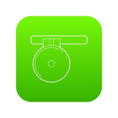 Headlamp reflector icon green vector isolated on white background