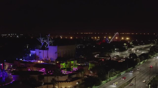 Aerial footage Busch Gardens Tampa Florida