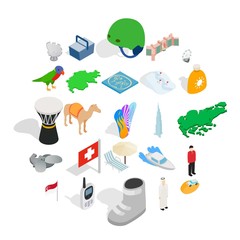 Rest spot icons set. Isometric set of 25 rest spot vector icons for web isolated on white background