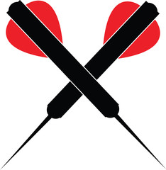 Cartoon illustration of two darts crossed.