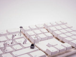Spurensicherung auf Computer-Tastatur - Tatort