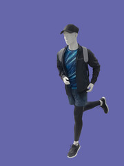 Running male mannequin.