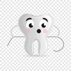 Cute tooth with floss icon. Cartoon of cute tooth with floss vector icon for web design for web design