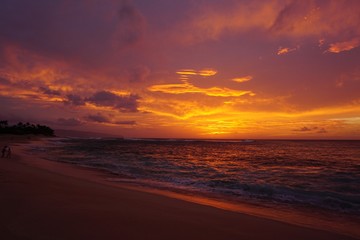 Sonnenuntergang / Sunset  @ Sunset Beach - O'ahu, Hawaii