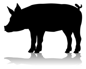 A pig silhouette farm animal graphic