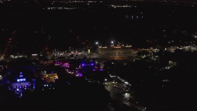 Aerial Tampa Busch Gardens night footage