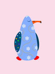 Penguin on a light background