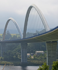 The bridge over the River Navia carrying the A-8, Asturias, Spain.