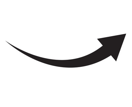 black arrow icon on white background. flat style. arrow icon for your web site design, logo, app, UI. arrow indicated the direction symbol. curved arrow sign.