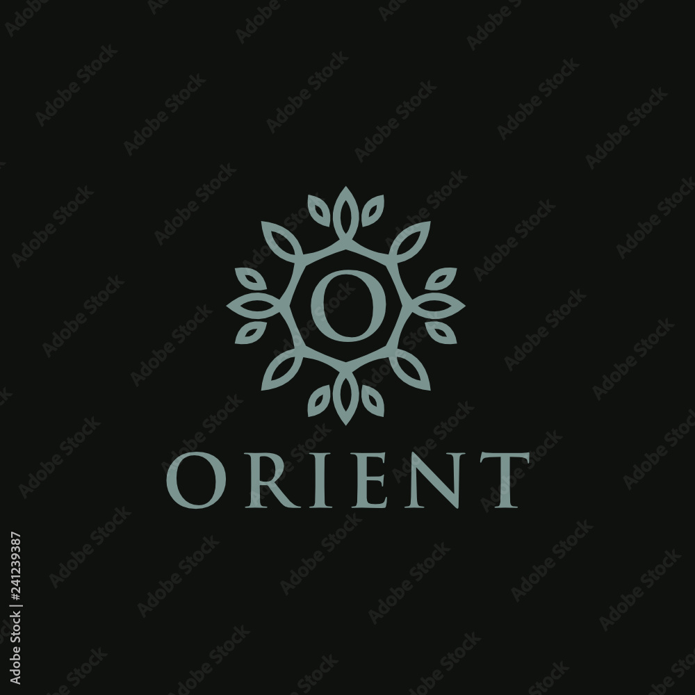 Poster premium linear shield monogram letter o logotype. elegant crest leaf stamp icon vector logo. luxury 