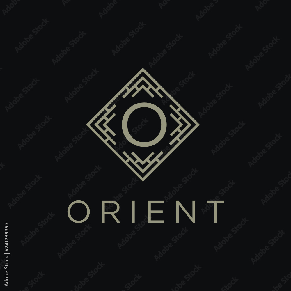 Poster premium linear shield monogram letter o logotype. elegant crest leaf stamp icon vector logo. luxury 
