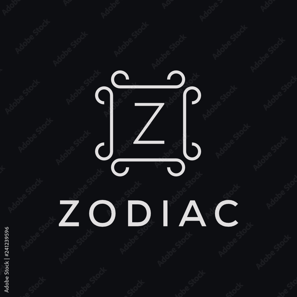 Poster premium linear shield monogram letter z logotype. elegant crest leaf stamp icon vector logo. luxury 