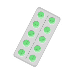 Medication icon tablets, pills, vitamins. Modern cartoon vector illustration in a flat style isolated on background.